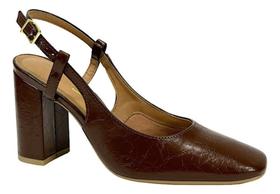 Sapato Vizzano Sling Back Salto Alto 1428.101 Chocolate