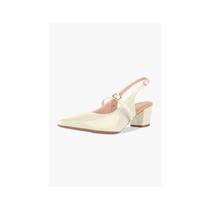Sapato Vizzano Slingback Feminino Bico Fino - Branco off - 3