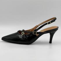 Sapato Vizzano Slingback Salto Fino em Verniz Feminino