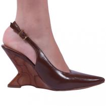 Sapato Zariff Slingback com Salto Anabela Mármore 21056716 Sapato Zariff Slingback com Salto Anabela Mármore 21056716