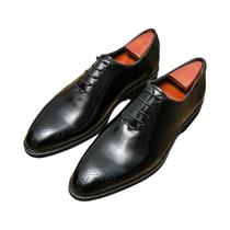 Sapatos Brogue Negros Para Homens Com Solado Vermelho, Lace-up, Bico Redondo, Sapatos Formais Para