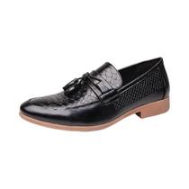 Sapatos Casuais De Couro Com Estampa De Crocodilo Para Homens, Loafers Com Franjas, Bico Fino, Sapatos Casuais De Couro Com Estampa De Crocodilo Para Homens, Loafers Com Franjas, Bico Fino,