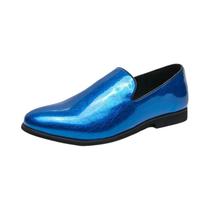 Sapatos Casuais de Couro Envernizado Brilhante, Slip-On, para Homens, Estilo Britânico, Tamanho 46 Sapatos Casuais de Couro Envernizado Brilhante, Slip-On, para Homens, Estilo Britânico, Tamanho 46