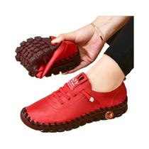 Sapatos Casuais De Couro Femininos Confortáveis, Mocassins Planos, Slip-On, Calçados Vulcanizados, Sapatos Casuais De Couro Femininos Confortáveis, Mocassins Planos, Slip-On, Calçados Vulcanizados,