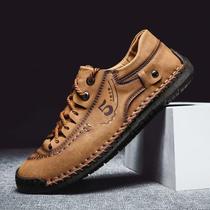 Sapatos Casuais De Couro Masculinos Confortáveis Antiderrapantes Moda Ao Ar Livre Mocassim Clássico