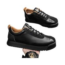 Sapatos Casuais De Couro Masculinos, Moda Luxuosa, Tênis Retro Com Plataforma, Confortáveis E Leves