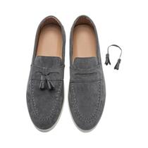 Sapatos Casuais De Negócios Masculinos Em Couro Suede Luxuoso, Mocassins Macios E Confortáveis