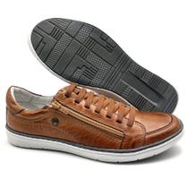 Sapatos Casual Masculino de Couro Bmbrasil Sapatenis 608/14 Caramelo