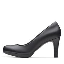 Sapatos Clarks Adriel Viola Dress Pump femininos de couro preto