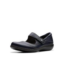 Sapatos Clarks Ashland Elayne Mary Jane Flat femininos azul marinho