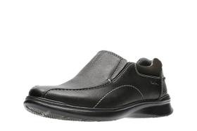 Sapatos Clarks Cotrell Step Slip-on Loafer para homens de couro preto Sapatos Clarks Cotrell Step Slip-on Loafer para homens de couro preto