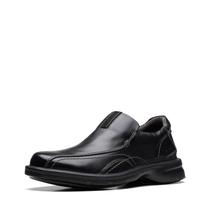 Sapatos Clarks Gessler Step Loafer masculinos de couro preto