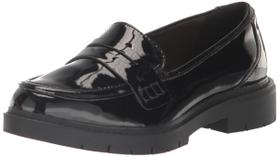 Sapatos Clarks Westlynn Ayla Loafer femininos pretos patenteados 8.5US