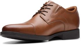 Sapatos Clarks Whiddon Cap Oxford Leather para homens - Dark Tan