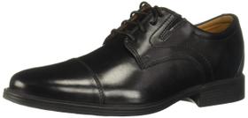 Sapatos Clarks Whiddon Cap Oxford para homens de couro preto