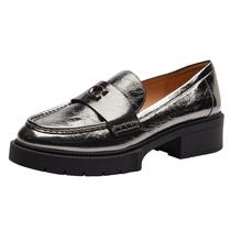 Sapatos COACH Leah Platform Loafer feminino antracite tamanho 6,5