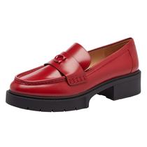 Sapatos Coach Leah Platform Loafer feminino vermelho rubi tamanho 6,5