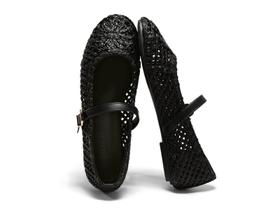 Sapatos Coutgo Mary Jane Woven Flats para mulheres pretos tamanho 11 Sapatos Coutgo Mary Jane Woven Flats para mulheres pretos tamanho 11
