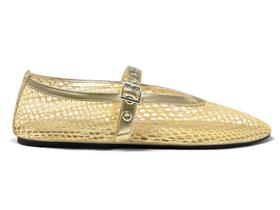 Sapatos Coutgo, sapatilhas de balé femininas de malha Mary Jane Gold Sapatos Coutgo, sapatilhas de balé femininas de malha Mary Jane Gold