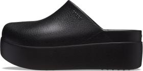 Sapatos Crocs Dylan Clog Mule Platform femininos pretos tamanho 6 de largura