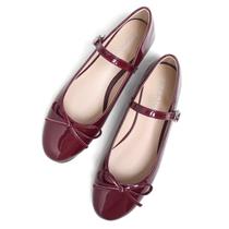 Sapatos de balé femininos SAILING LU Mary Jane Burgundy 6.5