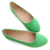 Sapatos de balé femininos ZTWUTANG, sem cadarço, de camurça macia, verde, tamanho 35