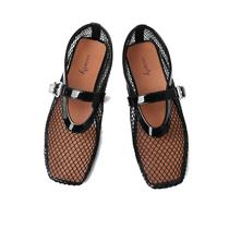 Sapatos de balé Vivianly Mesh para mulheres, tamanho 9,5, pretos