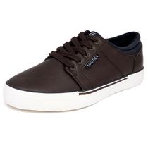 Sapatos de barco Nautica Crandol-Brown Navy Pop para homens tamanho 13