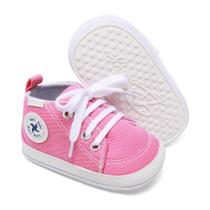 Sapatos de bebê BEIDI Star High Top de lona rosa 12-18M