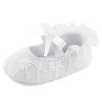 Sapatos de bebê ESTAMICO Princess Lace Soft Sole White 12-18M