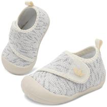 Sapatos de bebê FEETCITY Sneakers First Walking Wide, bege, cinza Sapatos de bebê FEETCITY Sneakers First Walking Wide, bege, cinza