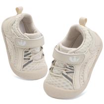 Sapatos de bebê FEETCITY Wide Toe, respiráveis, bege, 0-6M Sapatos de bebê FEETCITY Wide Toe, respiráveis, bege, 0-6M