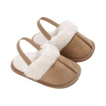 Sapatos De Bebê Para Caminhar Em Algodão Quente Com Solado Macio Plush Outono Inverno 0-1 Ano Casual