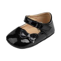 Sapatos de Bebê Recém-Nascido - Vestido de Couro PU com Laço - Antiderrapantes Sapatos de Bebê Recém-Nascido - Vestido de Couro PU com Laço - Antiderrapantes