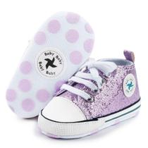 Sapatos de bebê UARO Star High Top Sneaker Denim Purple 11cm Sapatos de bebê UARO Star High Top Sneaker Denim Purple 11cm