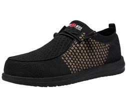 Sapatos de biqueira de aço LARNMERN Slip On Safety Work, mocassins masculinos