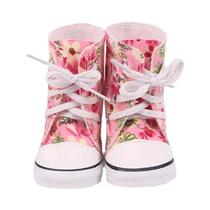 Sapatos De Boneca De Lona Coloridos, Botas Altas Para Boneca Americana De 18 Polegadas, Menina