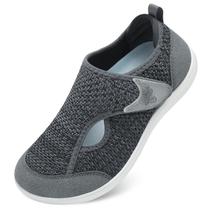 Sapatos de caminhada LeisFit femininos Wide Diabetic Dark Grey 8