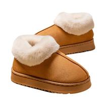 Sapatos De Casa Masculinos De Inverno Com Solado Espesso De Espuma De Memória Forrados Com Lã Altos