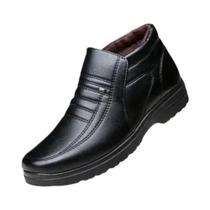 Sapatos De Couro Impermeáveis Para Homens, Cano Alto, Slip-On, Borracha, Quentes, Casuais, Flanela Sapatos De Couro Impermeáveis Para Homens, Cano Alto, Slip-On, Borracha, Quentes, Casuais, Flanela
