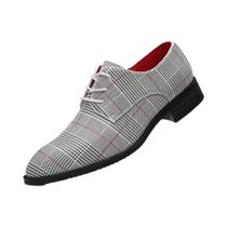 Sapatos De Couro Masculinos plus Size Estilo Casual De Negócios Com Cadarço Listrado Estilo Coreano