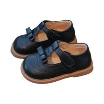Sapatos De Couro Para Meninas Com Laço, Sola Macia, T-strap, Moda Primavera, Sapatilhas Infantis Sapatos De Couro Para Meninas Com Laço, Sola Macia, T-strap, Moda Primavera, Sapatilhas Infantis