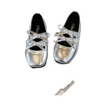 Sapatos De Couro Para Meninas Estilo Princesa Outono 2024 Com Solado Macio E Laço Para Dança E