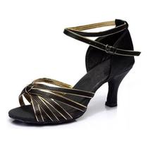 Sapatos de dança com salto de seda de cetim latino para mulheres Sapatos de dança com salto de seda de cetim latino para mulheres