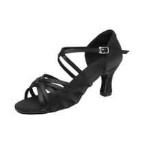 Sapatos de dança de salão latino feminino preto tango salsa fundo macio tênis de prática interna