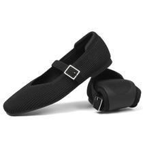 Sapatos de escritório Flats CELNEPHO Black Mary Jane para mulheres