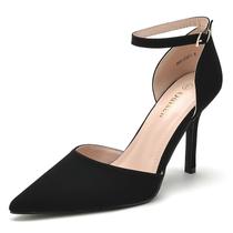 Sapatos de estilete femininos Heels Odisen, pretos, nobuck, bico fechado Sapatos de estilete femininos Heels Odisen, pretos, nobuck, bico fechado