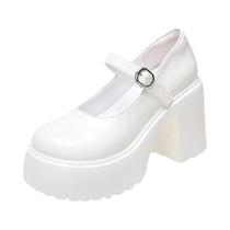 Sapatos De Festa Chunky Goth Com Plataforma E Fivela No Tornozelo Para Mulheres, Tamanho Plus, Cor Sapatos De Festa Chunky Goth Com Plataforma E Fivela No Tornozelo Para Mulheres, Tamanho Plus, Cor