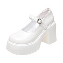Sapatos De Festa Góticos Para Mulheres, Tamanho 42, Mary Jane Pretos plus Size Com Plataforma Chunky