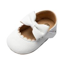 Sapatos De Festa Para Meninas Bebê Com Laço, Solado De Borracha Antiderrapante, Primeiro Passo,